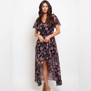 BIN#18 - Floral Print Hi-Low Dress